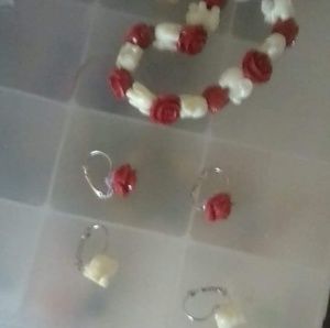 Set of elefantes bracelet earrings